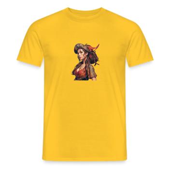 Anime - Men's T-Shirt - yellow - Front - AI Model Male 178 dark (178cm)