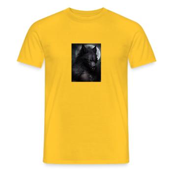 Black Werwolf2 - Männer T-Shirt - Gelb - Vorne - AI Model Male 178 dark (178cm)