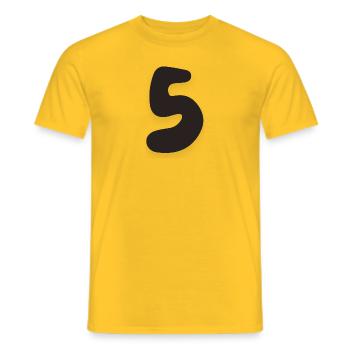 5 - Men's T-Shirt - yellow - Front - AI Model Male 178 dark (178cm)