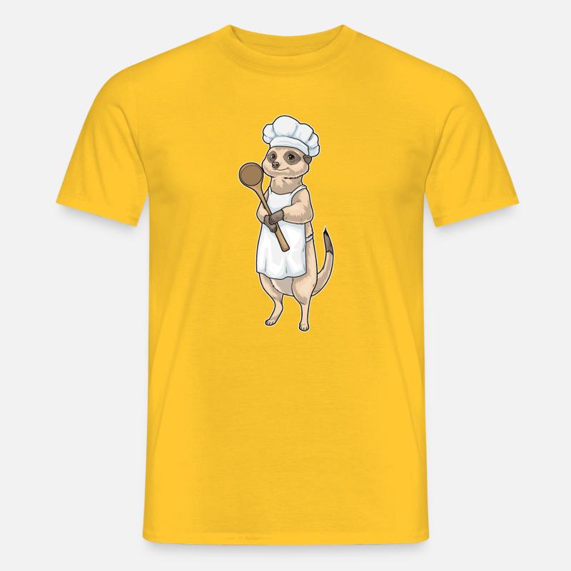 Erdmännchen Koch Kochlöffel Kochen - Männer T-Shirt - Gelb