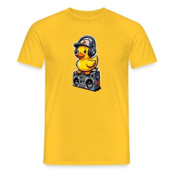 DJ-Ente mit Kopfhörern - Männer T-Shirt - Gelb - Vorne - AI Model Male 178 dark (178cm)