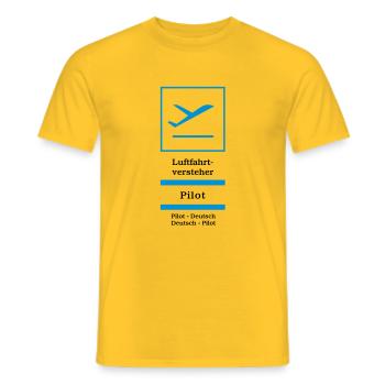 Pilot - Männer T-Shirt - Gelb - Vorne - AI Model Male 178 dark (178cm)