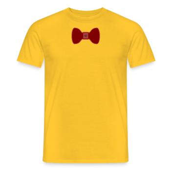 Bow tie - red - Men's T-Shirt - yellow - Front - AI Model Male 178 dark (178cm)