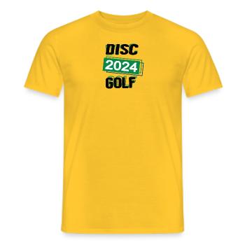Discgolf Spieler Team Turnier Mannschaft in 2024 - Männer T-Shirt - Gelb - Vorne - AI Model Male 178 dark (178cm)