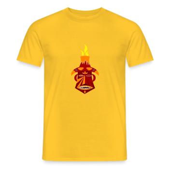 Tiki God Head - T-shirt homme - jaune - Devant - AI Model Male 178 dark (178cm)