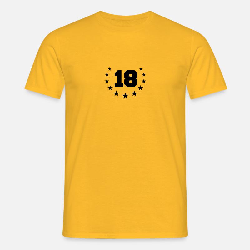 Number 18 Design - Männer T-Shirt - Gelb