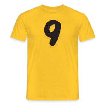 9 - Men's T-Shirt - yellow - Front - AI Model Male 178 dark (178cm)