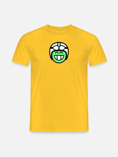 Émoticône Sourire avec casque de mobylette (les couleurs peuvent être changées) - T-shirt homme - jaune