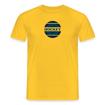 Hockey Explosion in blau - Männer T-Shirt - Gelb - Vorne - AI Model Male 178 dark (178cm)