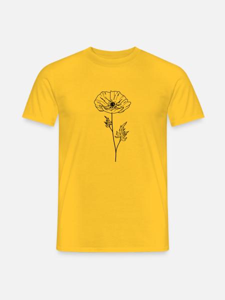 Mohn Blume 13 Zeichenfläche 5 - Männer T-Shirt - Gelb