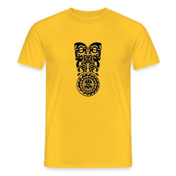 Black 94 Maori Chest Logo - Men's T-Shirt - yellow - Front - AI Model Male 178 dark (178cm)