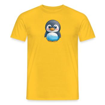 Total niedlicher Pinguin - Männer T-Shirt - Gelb - Vorne - AI Model Male 178 dark (178cm)