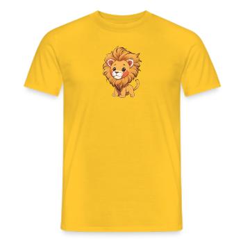Totally cute lion - Men's T-Shirt - yellow - Front - AI Model Male 178 dark (178cm)