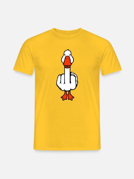 Gans Mittelfinger Rebell Sarkastisch Beleidigung - Männer T-Shirt - Gelb