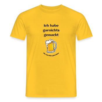 Ich habe garnichts gemackt - Männer T-Shirt - Gelb - Vorne - AI Model Male 178 dark (178cm)