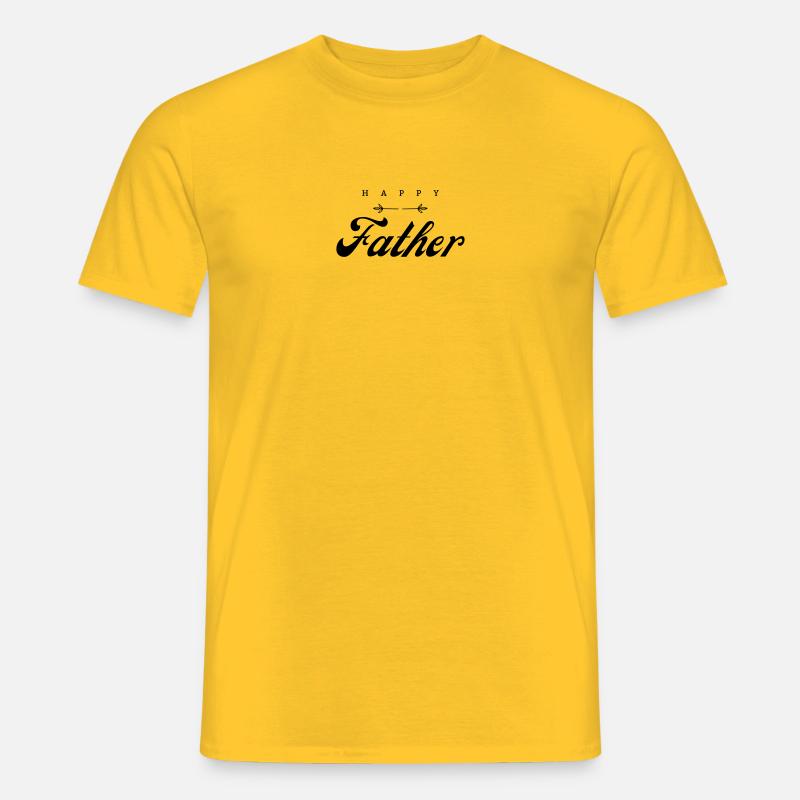 Glücklicher Vater - Männer T-Shirt - Gelb