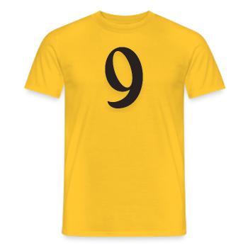 9 - Men's T-Shirt - yellow - Front - AI Model Male 178 dark (178cm)
