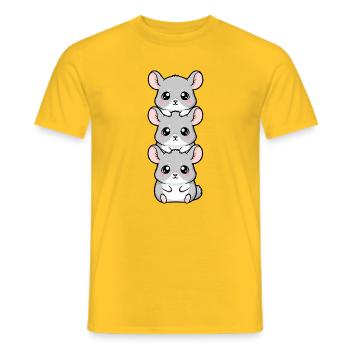 Süße Chinchilla Kawaii Cartoon Cozy Vibes - Männer T-Shirt - Gelb - Vorne - AI Model Male 178 dark (178cm)