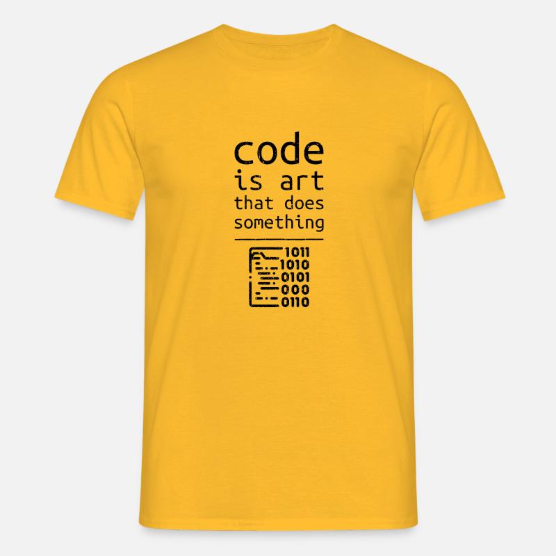 Code Coder Entwickler Programmierer Geschenk - Männer T-Shirt - Gelb