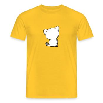 Chaton chibi dos - T-shirt homme - jaune - Devant - AI Model Male 178 dark (178cm)
