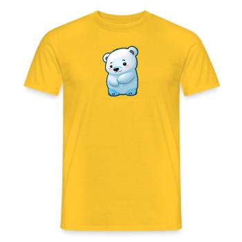 Totally cute polar bear - Men's T-Shirt - yellow - Front - AI Model Male 178 dark (178cm)