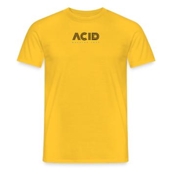 ACID Machine Love - Men's T-Shirt - yellow - Front - AI Model Male 178 dark (178cm)