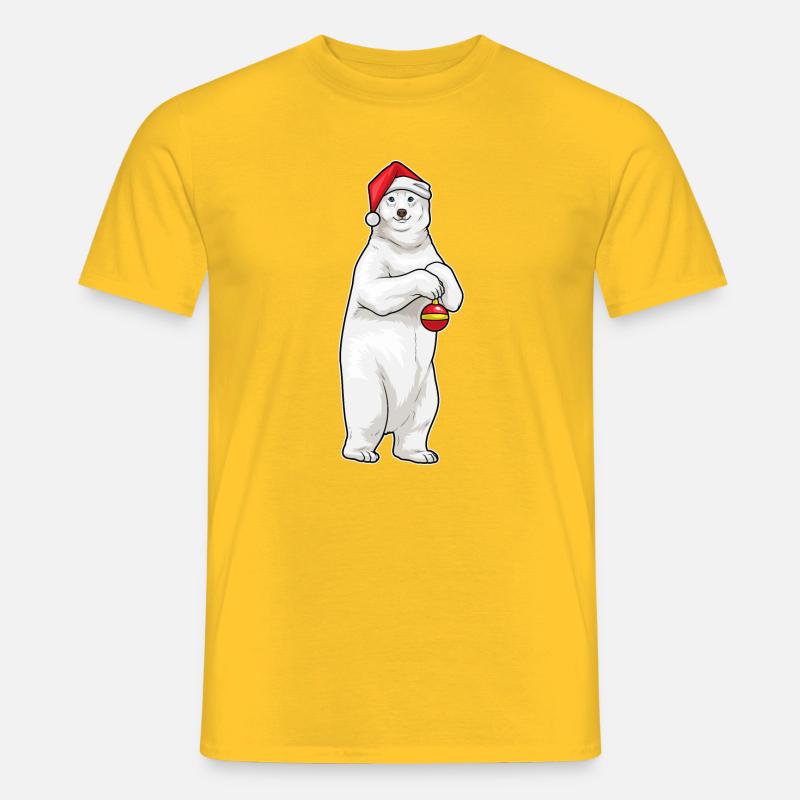 Eisbär Weihnachten Weihnachtskugel - Männer T-Shirt - Gelb
