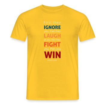 Dann gewinnst du - Männer T-Shirt - Gelb - Vorne - AI Model Male 178 dark (178cm)