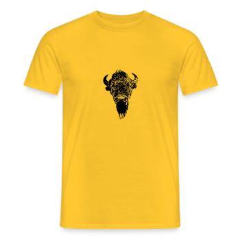 Bison Büffel Wisent - Männer T-Shirt - Gelb - Vorne - AI Model Male 178 dark (178cm)