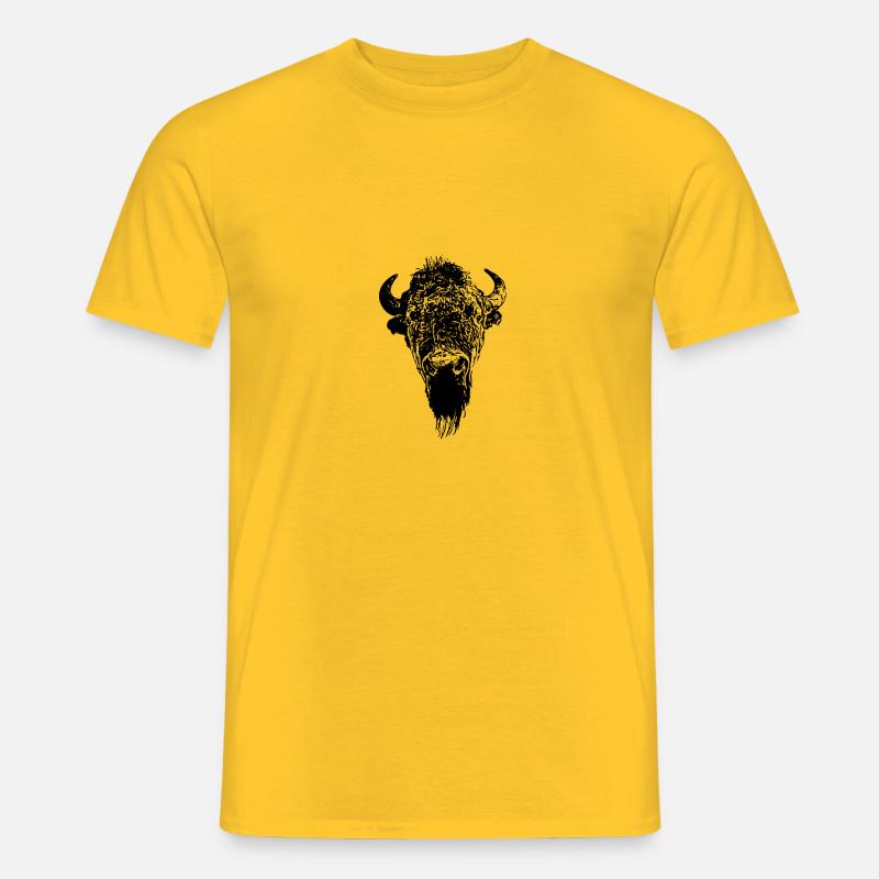 Bison Büffel Wisent - Männer T-Shirt - Gelb