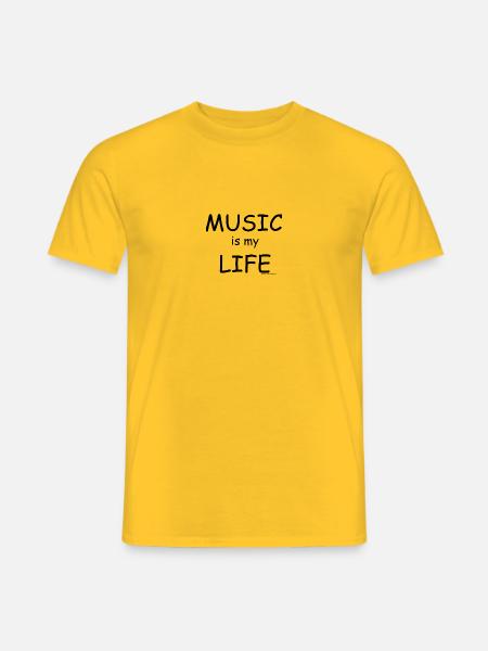musik is my life - Männer T-Shirt - Gelb