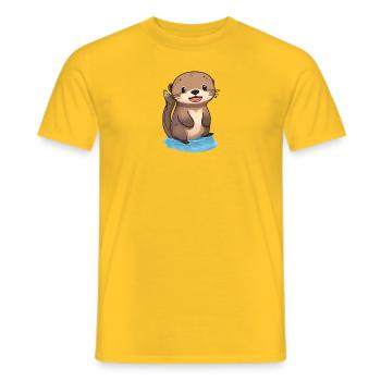Total niedlicher Otter - Männer T-Shirt - Gelb - Vorne - AI Model Male 178 dark (178cm)