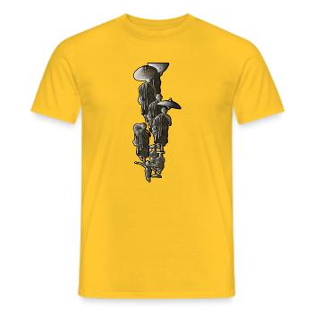 Geisha Silhouetten mit Schirmen - Männer T-Shirt - Gelb - Vorne - AI Model Male 178 dark (178cm)