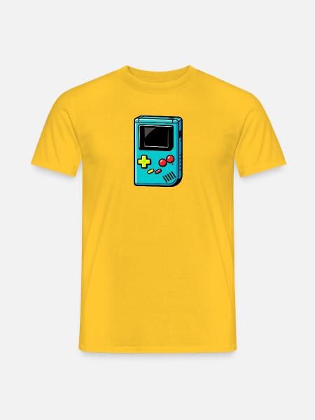 Retro Handheld Konsole T-Shirt 90er Pop Art - Männer T-Shirt - Gelb