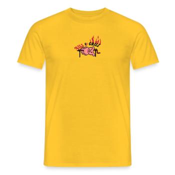 Kill And Grill Pig - T-shirt homme - jaune - Devant - AI Model Male 178 dark (178cm)
