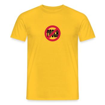 dont touch - Men's T-Shirt - yellow - Front - AI Model Male 178 dark (178cm)