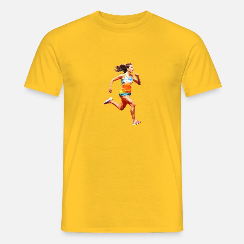 Ragazza corridore - T-shirt uomo - giallo