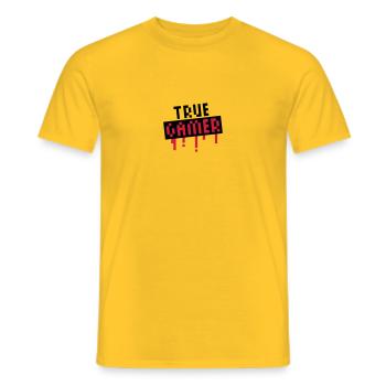 True Gamer Stamp - T-shirt homme - jaune - Devant - AI Model Male 178 dark (178cm)