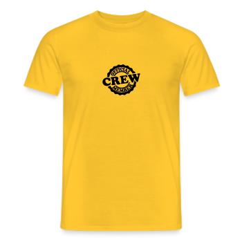 Cooler Official Crew Member Stamp (Cachet du membre de texte officiel de l’équipage Cooler) - T-shirt homme - jaune - Devant - AI Model Male 178 dark (178cm)