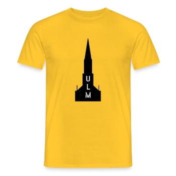 Ulm Minster - Men's T-Shirt - yellow - Front - AI Model Male 178 dark (178cm)