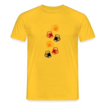 Beer Beer Glass - Men's T-Shirt - yellow - Front - AI Model Male 178 dark (178cm)
