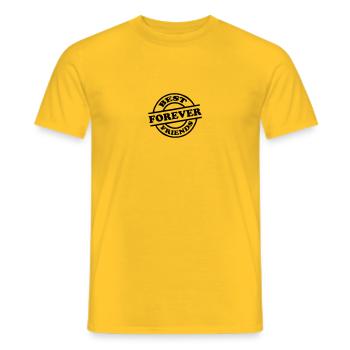 Best Friends Forever Stempel - Men's T-Shirt - yellow - Front - AI Model Male 178 dark (178cm)