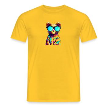 cool cat - Männer T-Shirt - Gelb - Vorne - AI Model Male 178 dark (178cm)