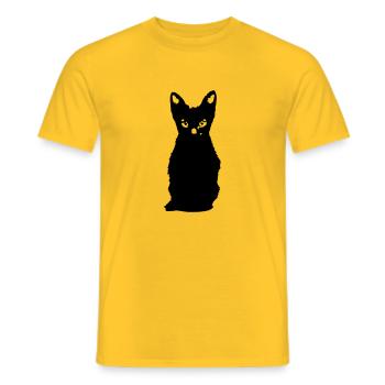 Vecteur chat Animal Animaux Chaton Vecteur - T-shirt homme - jaune - Devant - AI Model Male 178 dark (178cm)
