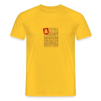 Hamburg Wappen in Vielen Sprachen - Männer T-Shirt - Gelb - Vorne - AI Model Male 178 dark (178cm)