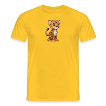 Guépard totalement mignon - T-shirt homme - jaune - Devant - AI Model Male 178 dark (178cm)