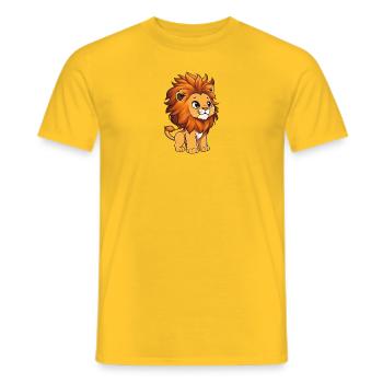 Totally cute lion - Men's T-Shirt - yellow - Front - AI Model Male 178 dark (178cm)