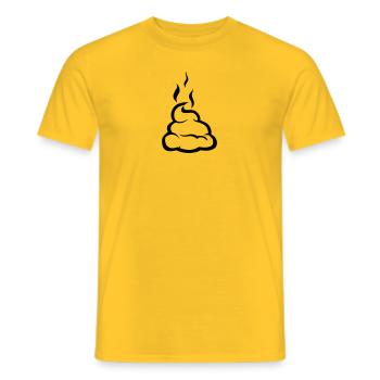shit Pooh cow dung Dirt 1503 - Men's T-Shirt - yellow - Front - AI Model Male 178 dark (178cm)