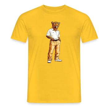 Leoparden Fans - Männer T-Shirt - Gelb - Vorne - AI Model Male 178 dark (178cm)