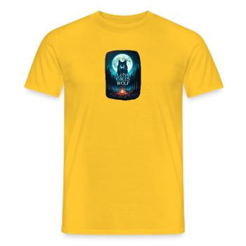 Luna Calls the Wolf - Men's T-Shirt - yellow - Front - AI Model Male 178 dark (178cm)
